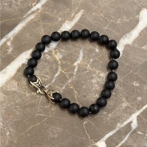 David Yurman Men's Black Spiritual Bead Bracelet size 8.5"